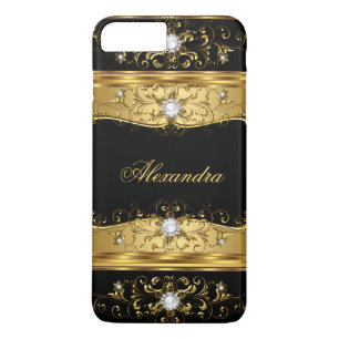 Capa Para iPhone Da Case-Mate Jóia de Diamante Pérola Preta Dourada Falsa Elite