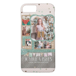 Capa iPhone 8/7 Joyful Deseja a Colagem Personalizada de Fotos do 