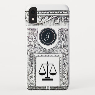 Capa Para iPhone XR JUSTIÇA, ESCRITÓRIO JURÍDICO,ATTORNEY Monograma Wh