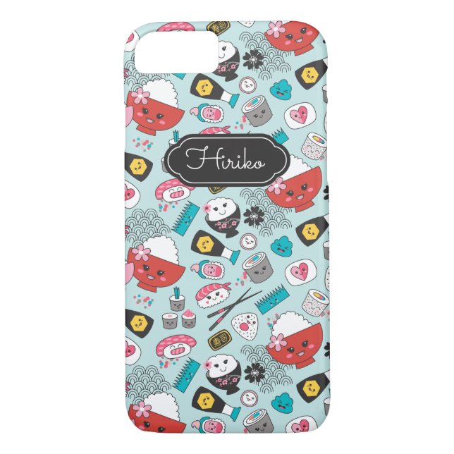 Capa Para iPhone, Case-Mate Kawaii Sushi - Azul Personalizado (Verso)