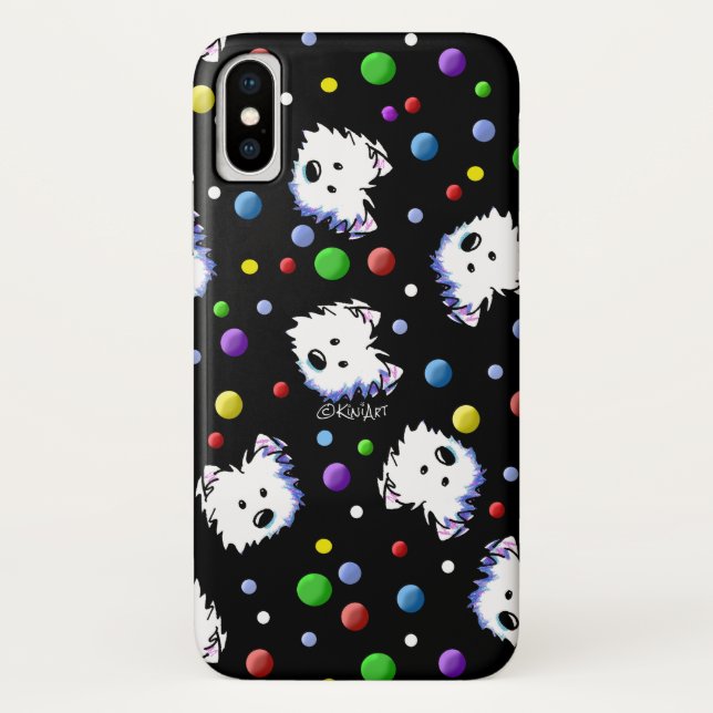 Capa Para iPhone, Case-Mate KiniArt Westie Bolinhas (Verso)