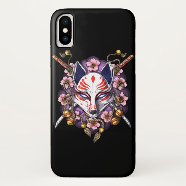 Capa Para iPhone, Case-Mate Kitsune Japonês Fox Mask (Verso)