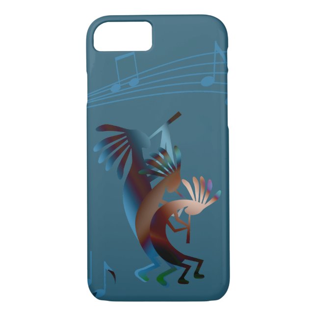 Capa Para iPhone, Case-Mate Kokopelli Southwest Music Teal (Verso)