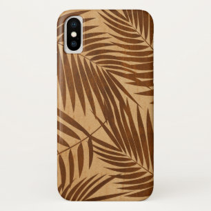 Capa Para iPhone X Kona Palms - Folha Havaiana - Madeira Faux