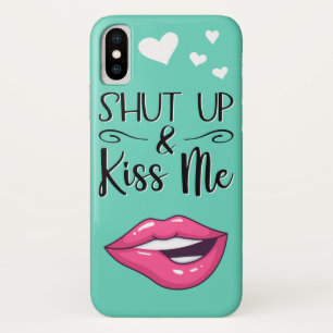 Capa Para iPhone Da Case-Mate Lábios de desenho animado magenta Cala a boca e be