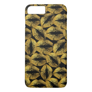 Capa iPhone 8 Plus/7 Plus Lábios Dourados com brilho