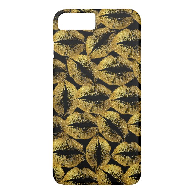 Capa Para iPhone, Case-Mate Lábios Dourados com brilho (Verso)