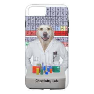 Capa iPhone 8 Plus/7 Plus Laboratório de química/cão engraçados