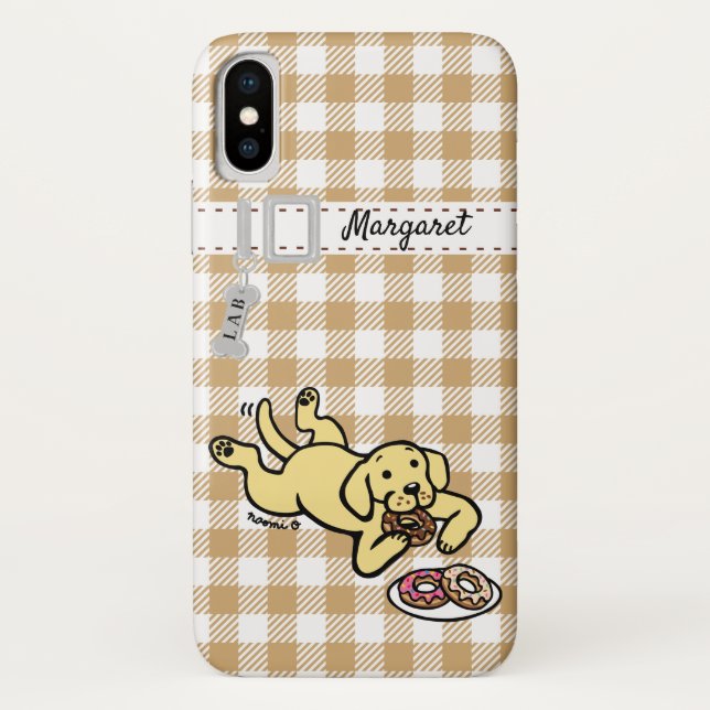 Capa Para iPhone, Case-Mate Labrador e filhóses amarelos personalizados (Verso)
