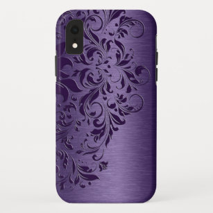 Capa Para iPhone Da Case-Mate Lace Floral Roxo Profundo Elegante Em Roxo