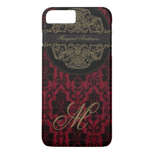 Capa Para iPhone Da Case-Mate Lace vitoriano de Black Red Damask M
