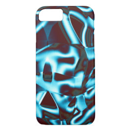 Capa iPhone 8/7 Lâmpadas cianas claras em tiras de abstrato sobre