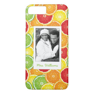 Capa iPhone 8 Plus/7 Plus Laranja, toranja, Limão e limão Adicione Sua Fo