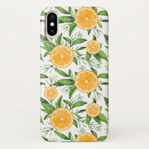 Capa Para iPhone Da Case-Mate Laranjas de Aquarela e Padrão de Folhagem