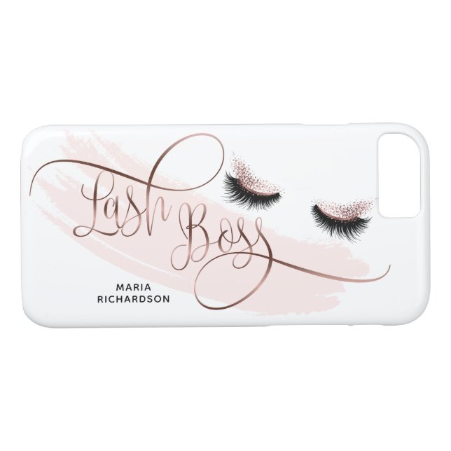 Capa Para iPhone, Case-Mate Lash Boss Makeup Eyebrow Olhos Lashes Rosa Dourado (Verso (Horizontal))
