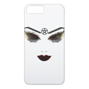 Capa iPhone 8 Plus/7 Plus Lashes da Bela do Pentágono e Lábios Escuros Makeu