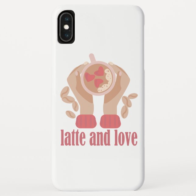Capa Para iPhone, Case-Mate Latite e xícara de amor, mãos e café (Verso)