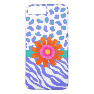 Capa Para iPhone Da Case-Mate Lavanda e Zebra Branca, Pele-Leopardo, Flor Laranj