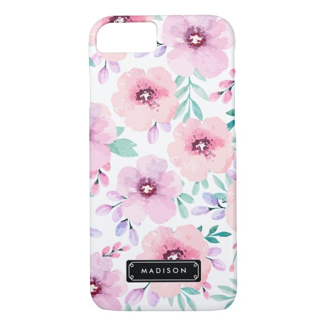 Capa Para iPhone, Case-Mate Lavanda Rosa Girassol - Floral de Aquarela (Verso)