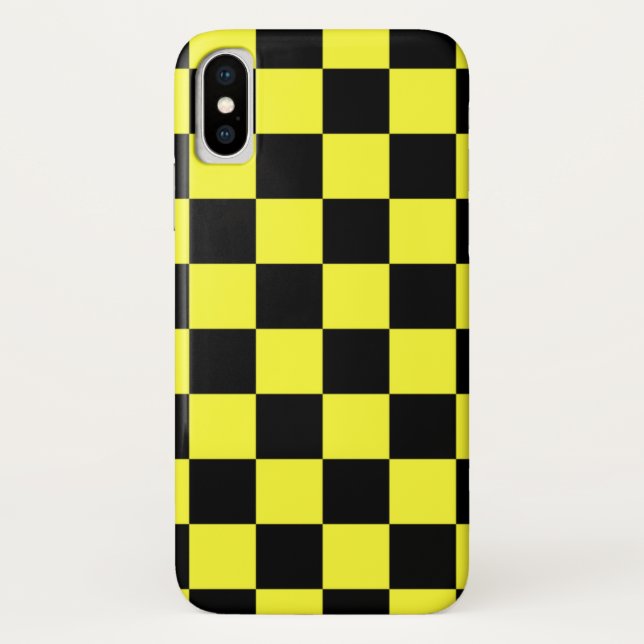 Capa Para iPhone, Case-Mate Legal padrão de verificação amarelo e preto (Verso)