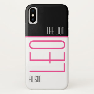 Capa Para iPhone Da Case-Mate Leo, A Tipografia Do Leão É Rosa Preto