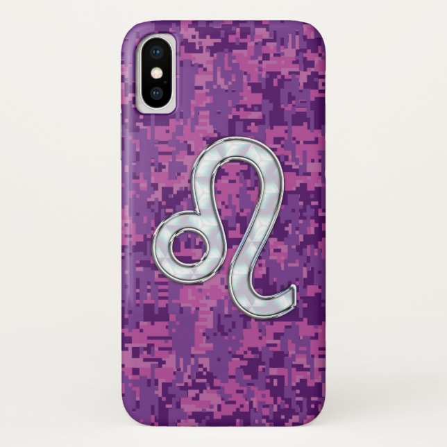 Capa Para iPhone, Case-Mate Leo assine a Camo Digital Girly Pink Fuchsia (Verso)