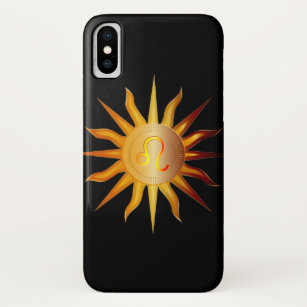 Capa Para iPhone Da Case-Mate Leo Sun Fire Sign Birth Mês Vermelho e Dourado