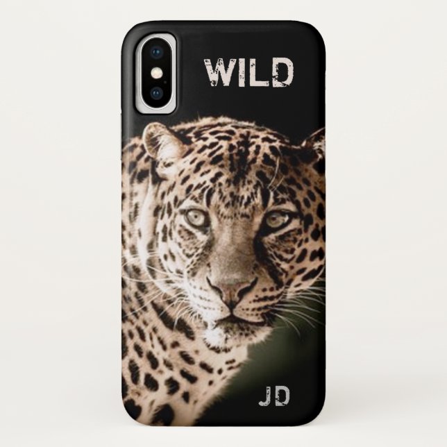 Capa Para iPhone, Case-Mate Leopardo com monograma (Verso)