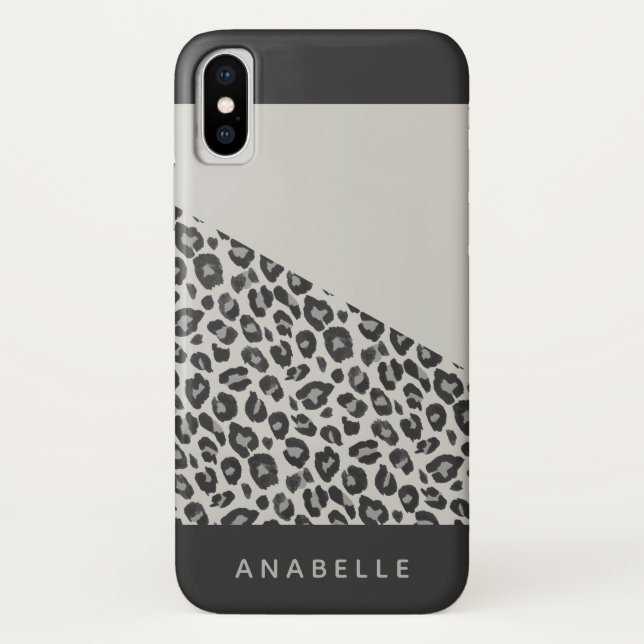 Capa Para iPhone, Case-Mate Leopardo preto e branco moderno (Verso)