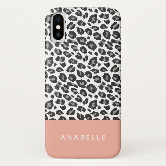 Capa Para iPhone, Case-Mate Leopardo preto e branco moderno (Verso)