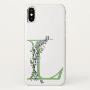 Capa Para iPhone Da Case-Mate Letra alfabética elegante L Lavanda Eucalyptus