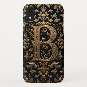 Capa Para iPhone Da Case-Mate Letra B dourada elegante com decorações florais