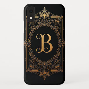 Capa Para iPhone Da Case-Mate Letra B dourada elegante com decorações florais