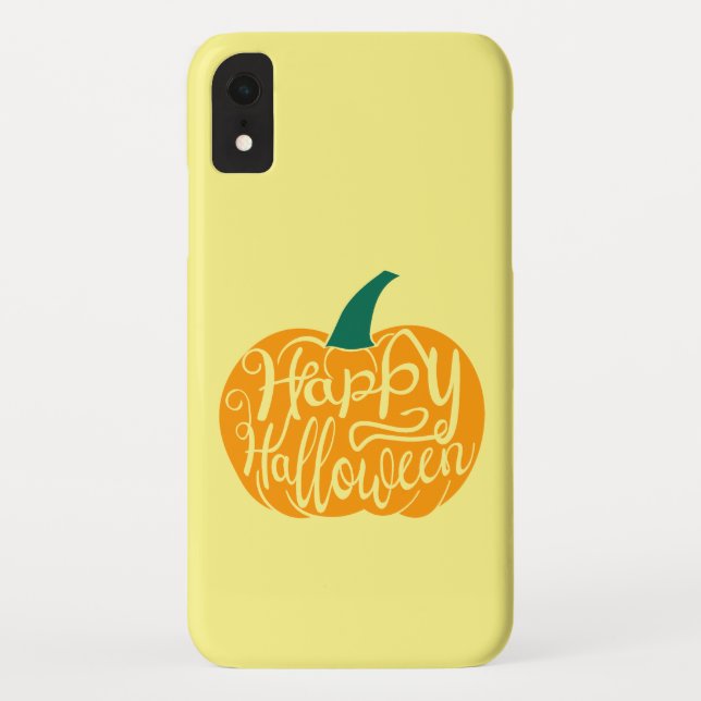 Capa Para iPhone, Case-Mate Letras Feliz Halloween em abóbora esculpida (Verso)