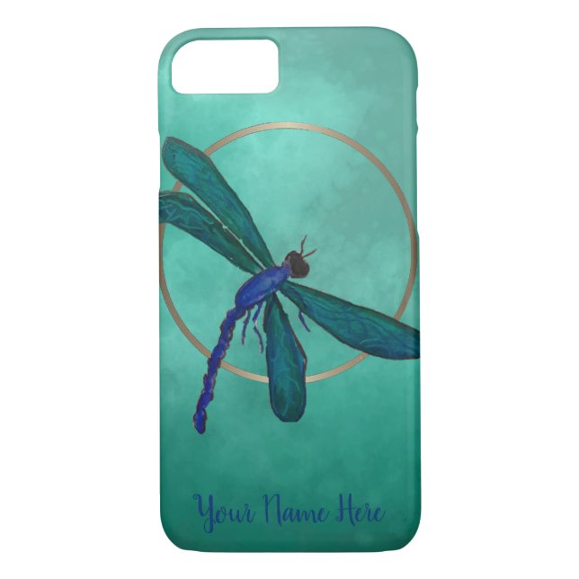 Capa Para iPhone, Case-Mate Libélula azul e verde (Verso)