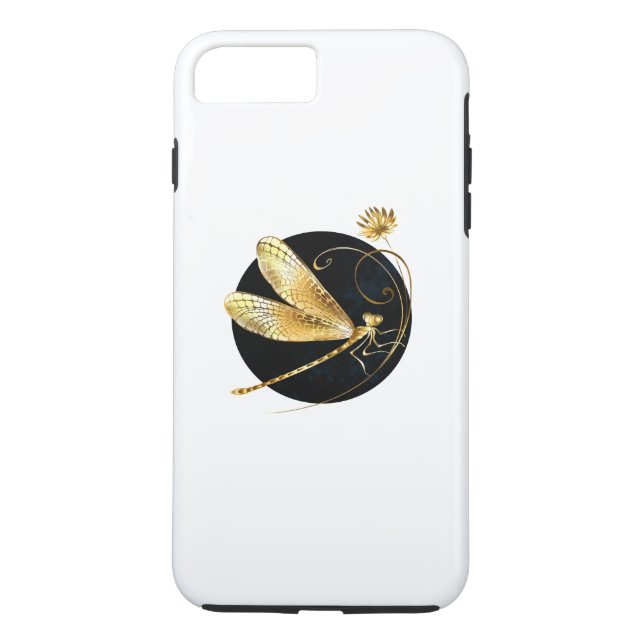 Capa Para iPhone, Case-Mate libélula ouro em círculo preto (Verso)