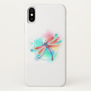 Capa Para iPhone Da Case-Mate libélula vermelha sobre fundo de aquarela