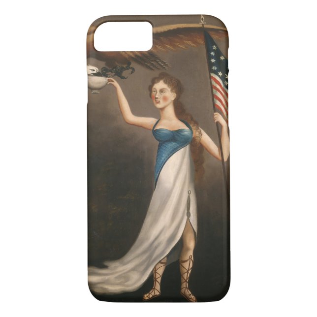 Capa Para iPhone, Case-Mate Liberty Woman Eagle American Flag EUA (Verso)