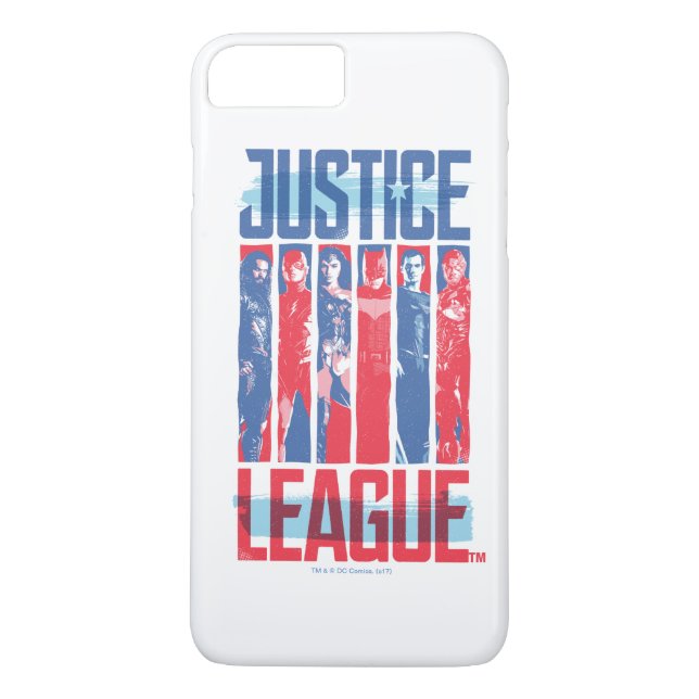 Capa Para iPhone, Case-Mate Liga da Justiça | Blue & Red Group Pop Art (Verso)