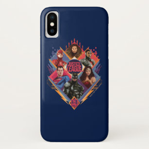 Capa Para iPhone X Liga da Justiça  Crachá Diamond Hatch Group