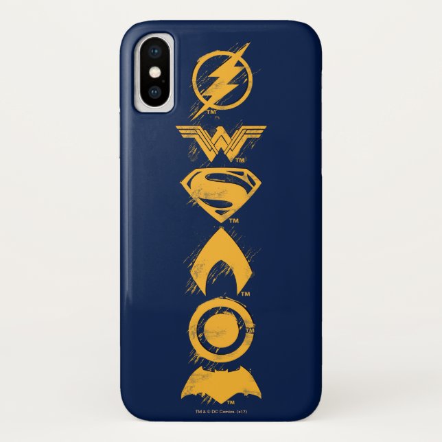 Capa Para iPhone, Case-Mate Liga da Justiça | Linhagem dos Símbolos de Equipe  (Verso)