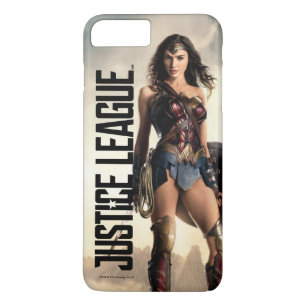 Capa iPhone 8 Plus/7 Plus Liga da Justiça Mulher Maravilha Em Battlefield