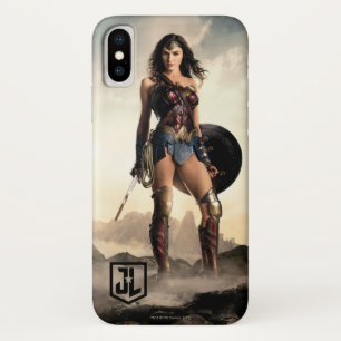 Capa Para iPhone X Liga da Justiça Mulher Maravilha Em Battlefield