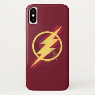 Capa Para iPhone X Liga da Justiça   Símbolo Flash Pincel e Meio-Tons