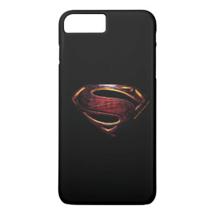 Capa iPhone 8 Plus/7 Plus Liga da Justiça  Símbolo metálico-superman