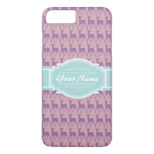 Capa Para iPhone Da Case-Mate Lilac e rosa veado, nome personalizado da casa