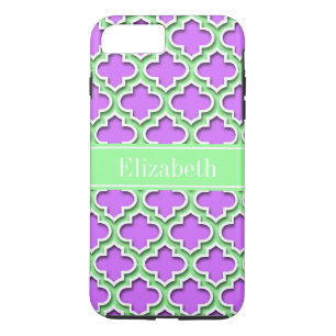 Capa iPhone 8 Plus/7 Plus Lilac, Mint Green Marroquino #5DS Nome da Casa da