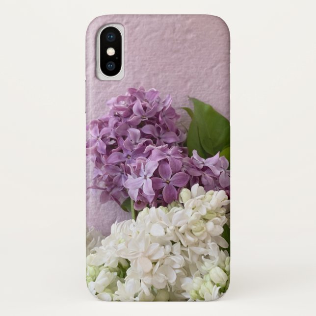 Capa Para iPhone, Case-Mate Lilacs brancos e roxos na textura (Verso)