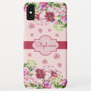 Capa Para iPhone Da Case-Mate Lily Peony Floral Blush Monograma Rosa