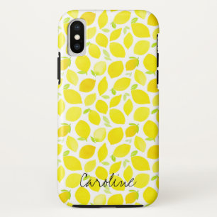 Capa Para iPhone Da Case-Mate Limões amarelos em Watercolor. Adicionar Nome.